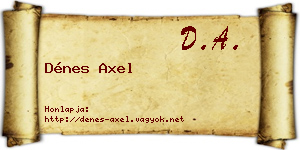 Dénes Axel névjegykártya